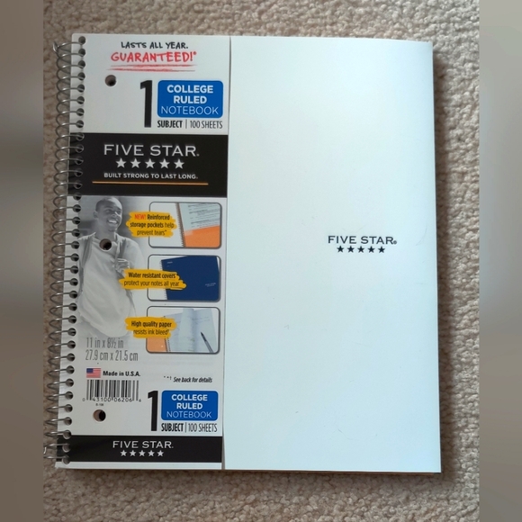 College Ruled Notebooks, 1 Subject 100 Sheets Bundle of 3 New Notebooks - Picture 2 of 6